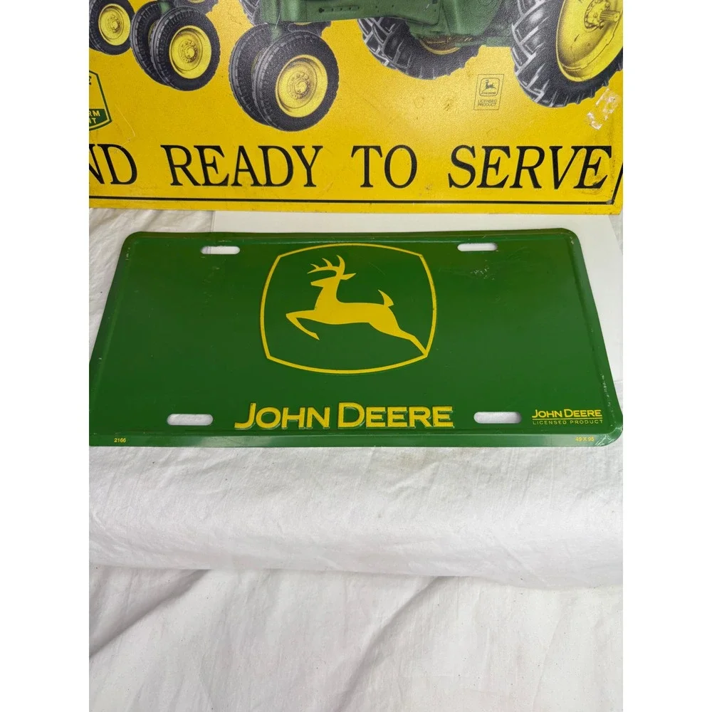 John Deere A Series Tractors Tin Sign License Plate Set Vintage Farm Decor